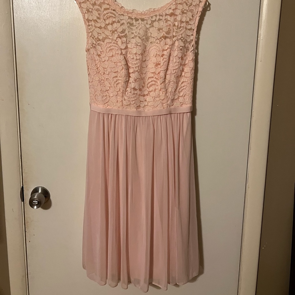 David’s Bridal mini dress in petal